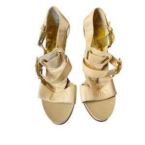 Michael Kors Nude Strappy Platform Heels Women’s Size 8 and 3” Buckle Sandals
